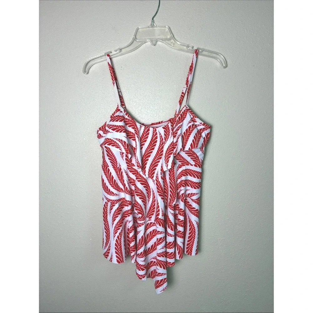Amazon Medium Two Piece Tankini Set Red White Flattering Resort Vacation‎ Cruise